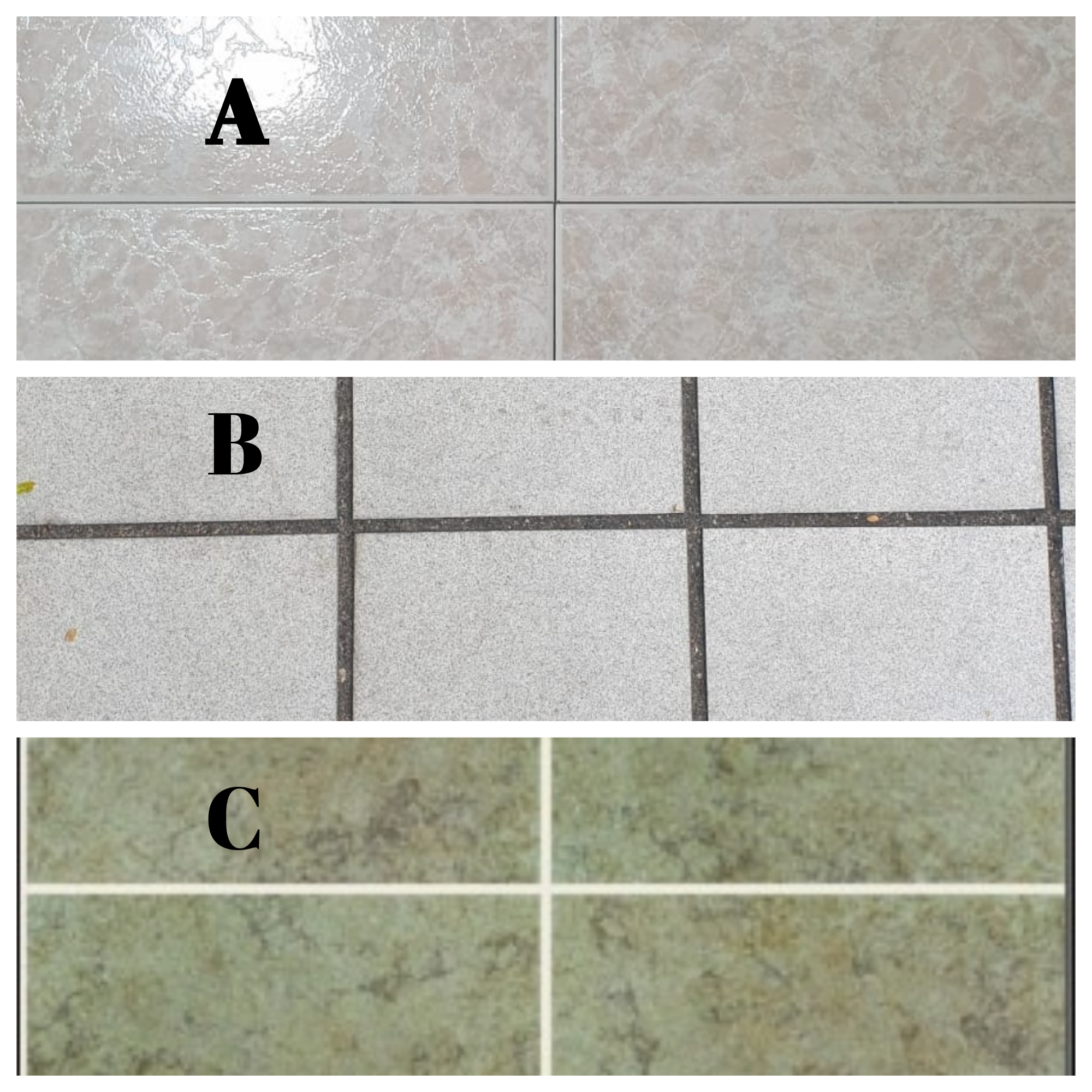 What are the preferred spaces in between the tiles?